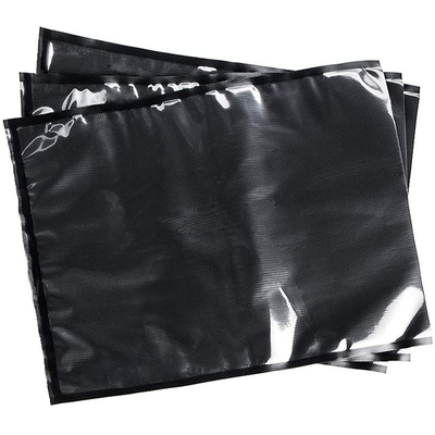 Parte posterior que se puede volver a sellar Front Nylon Pouch claro del negro del bolso de la cremallera del vacío de encargo de la impresión