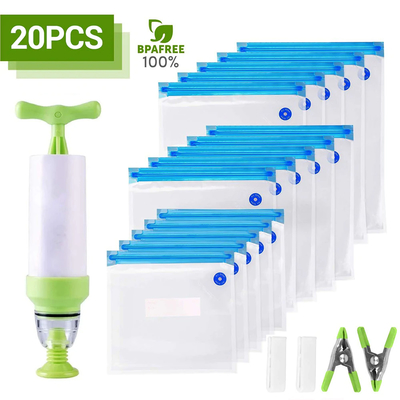 Almacenamiento de sellado reutilizable Bolsas selladas al vacío para alimentos Clips Bolsas Sous Vide