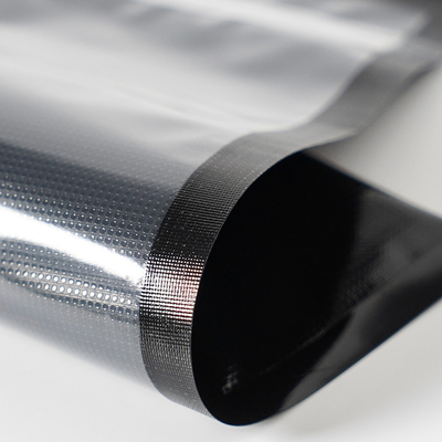 Paquete de 2 bolsas de vacío resellables en rollo de plástico Mylar con sellado al vacío negro y transparente