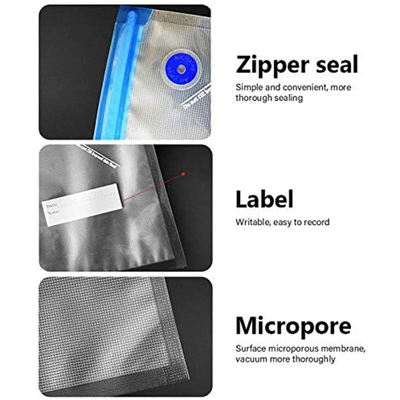 Bolsos reutilizables de la cremallera del vacío para Sous Vide que cocina bolsos del almacenamiento de la comida con la válvula