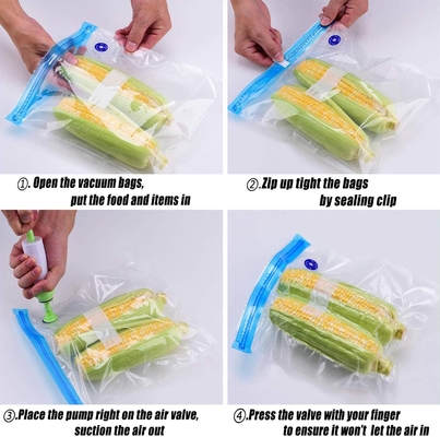 La cremallera del sellador del vacío empaqueta los bolsos de Sous Vide para que se puede volver a sellar reutilizable libre de la comida BPA