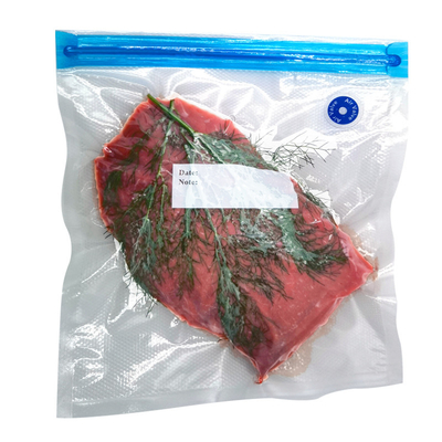 Bolsos de la comida de la cremallera de las capas de doble de la bolsa de plástico del sellador del vacío de la válvula de la manera de Sous Vide uno